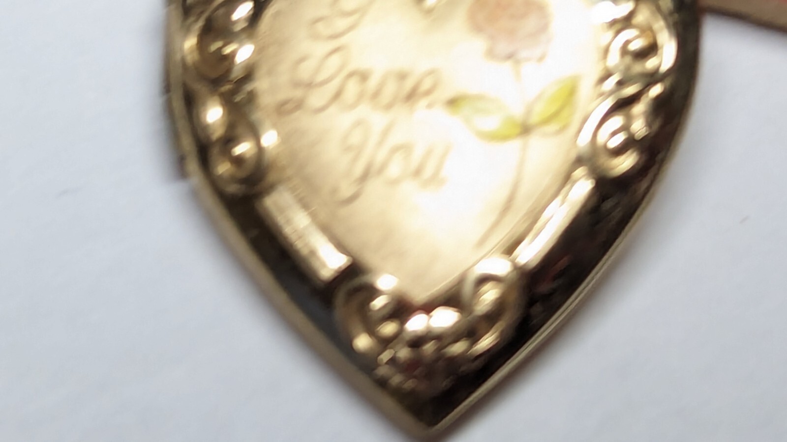 VINTAGE 14K YELLOW GOLD HEART PHOTO LOCKET ROSE HALLMARKED SIGNED 14K TK TRU-KAY
