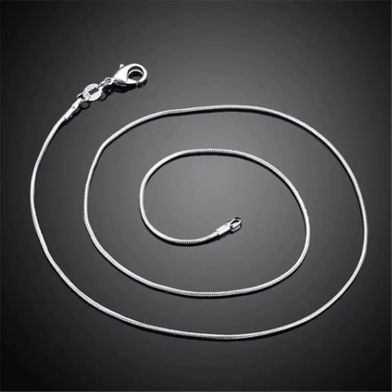 Men&Women’s 925 Sterling Silver Tarnish-Free Italian Snake Chain Necklace 16-24″