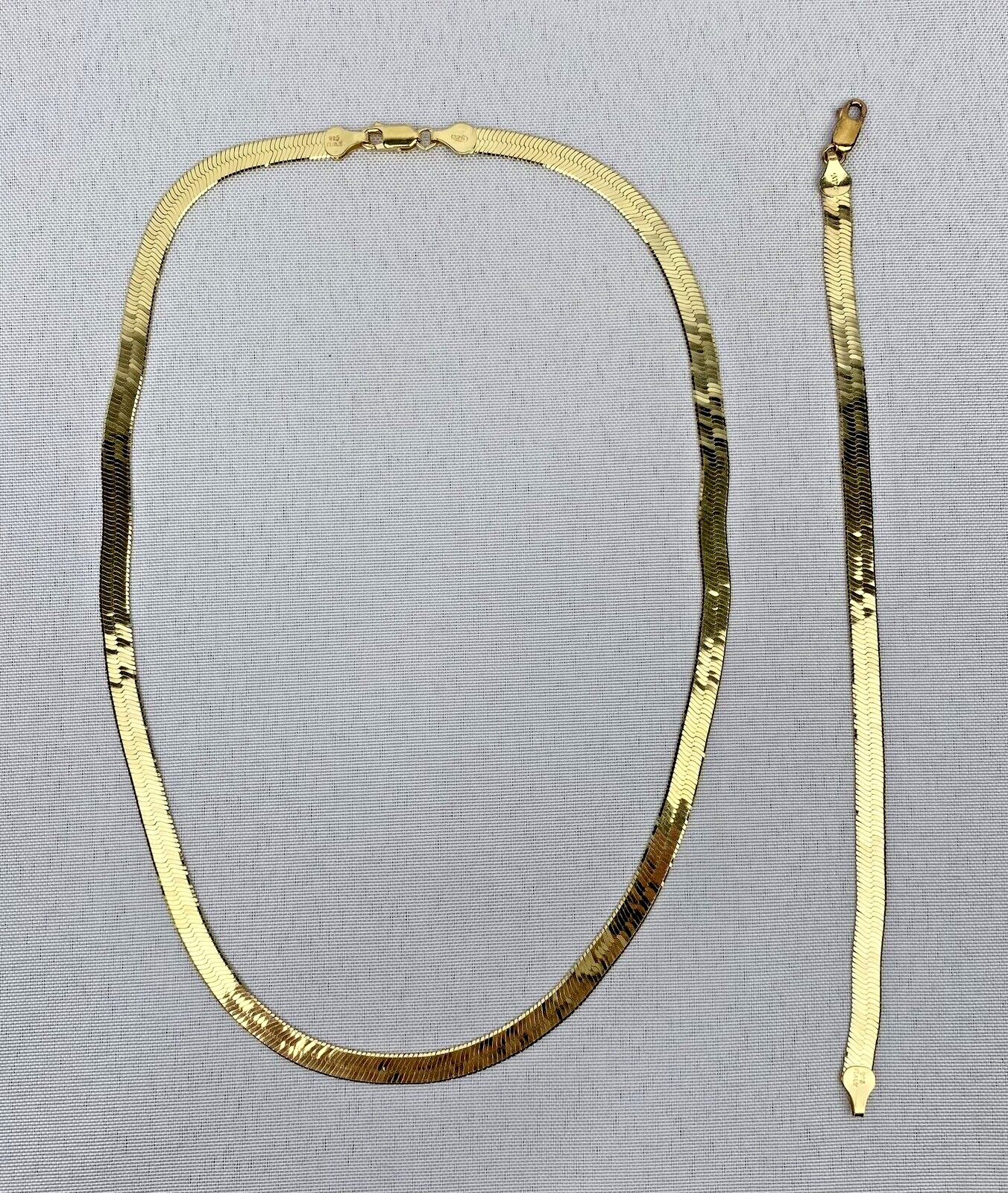 Italy 18K Gold over Sterling Silver Necklace and Bracelet – New – Free Shipping!