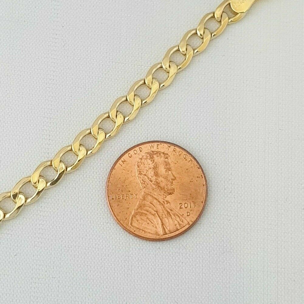 HOLLOW 10K Yellow Gold Men’s Women 2.5mm-7.0mm Cuban Curb Link Chain Necklaces