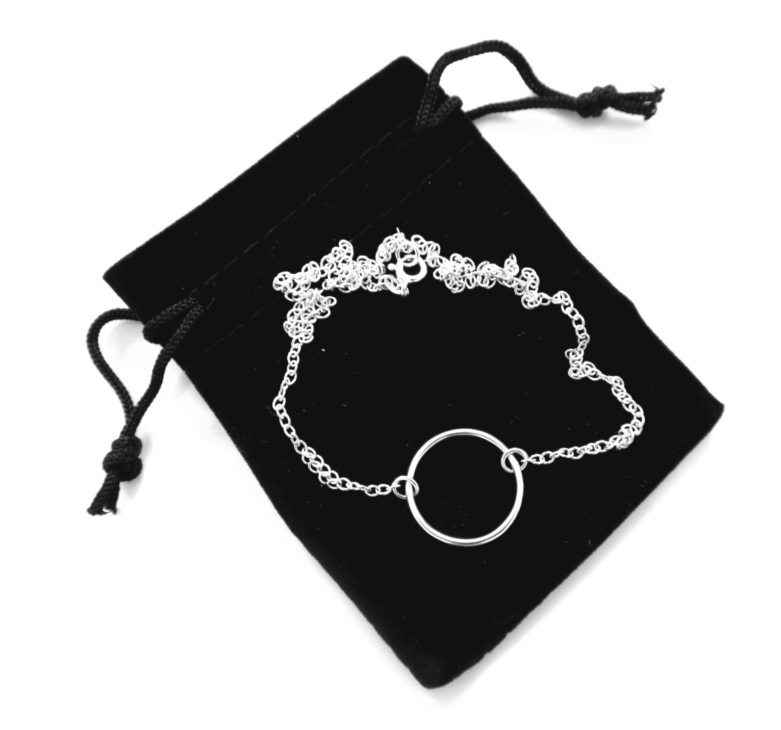 20mm Sterling Silver Karma Necklace Eternity Infinity Circle Ring Chain Handmade