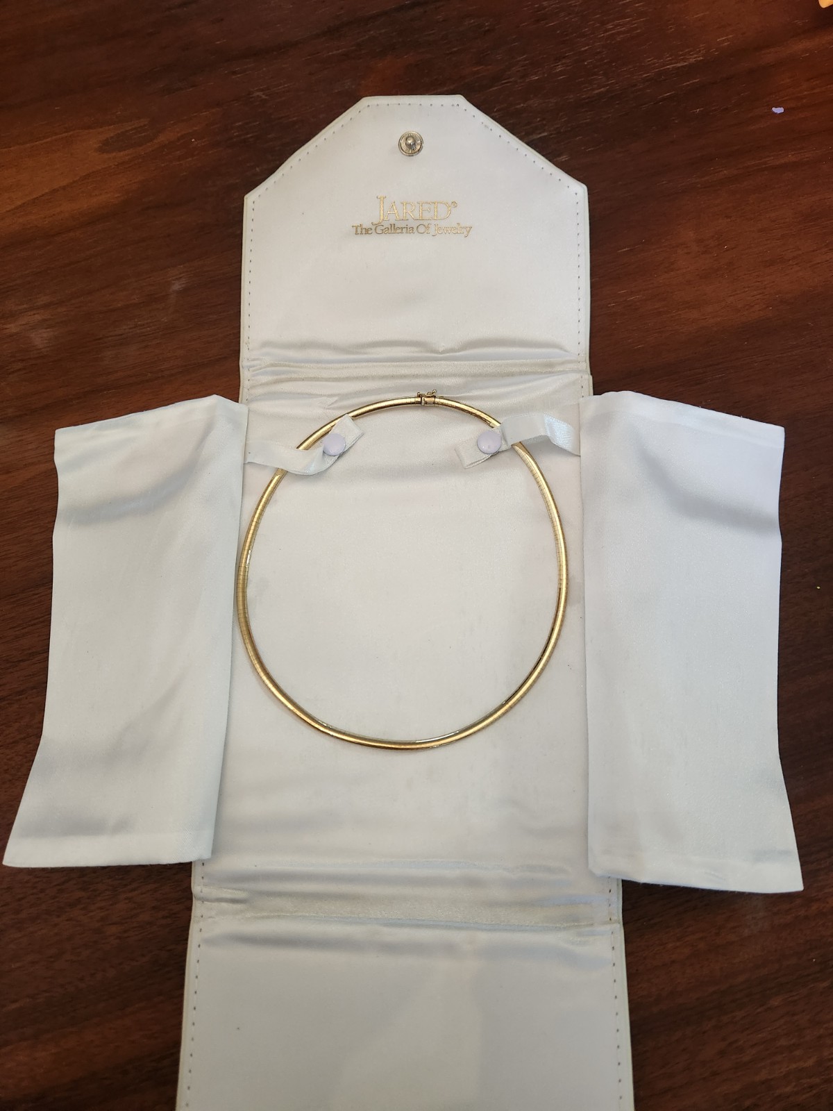 Jared 14K Yellow Gold 4mm Omega Necklace Chain 16″ Italy 16.9g