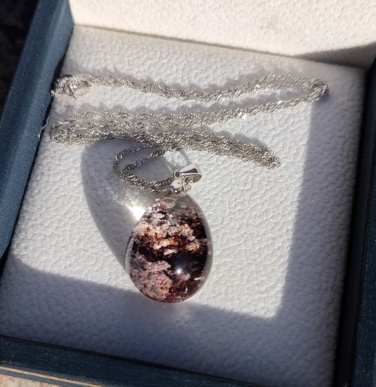 925s Natural Garden Quartz Crystal Pendant, 17″ Gorgeous Garden Quartz Necklace
