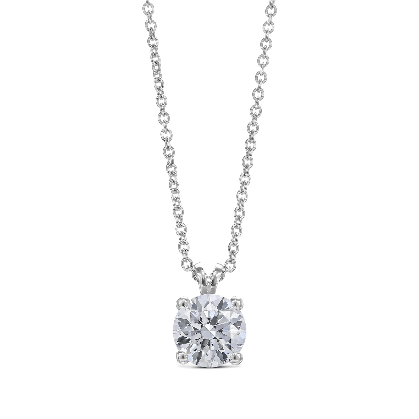 IGI Diamond Pendant VVS2 D Round 1.50 Carat Lab-created 14k White Gold Eye Clean
