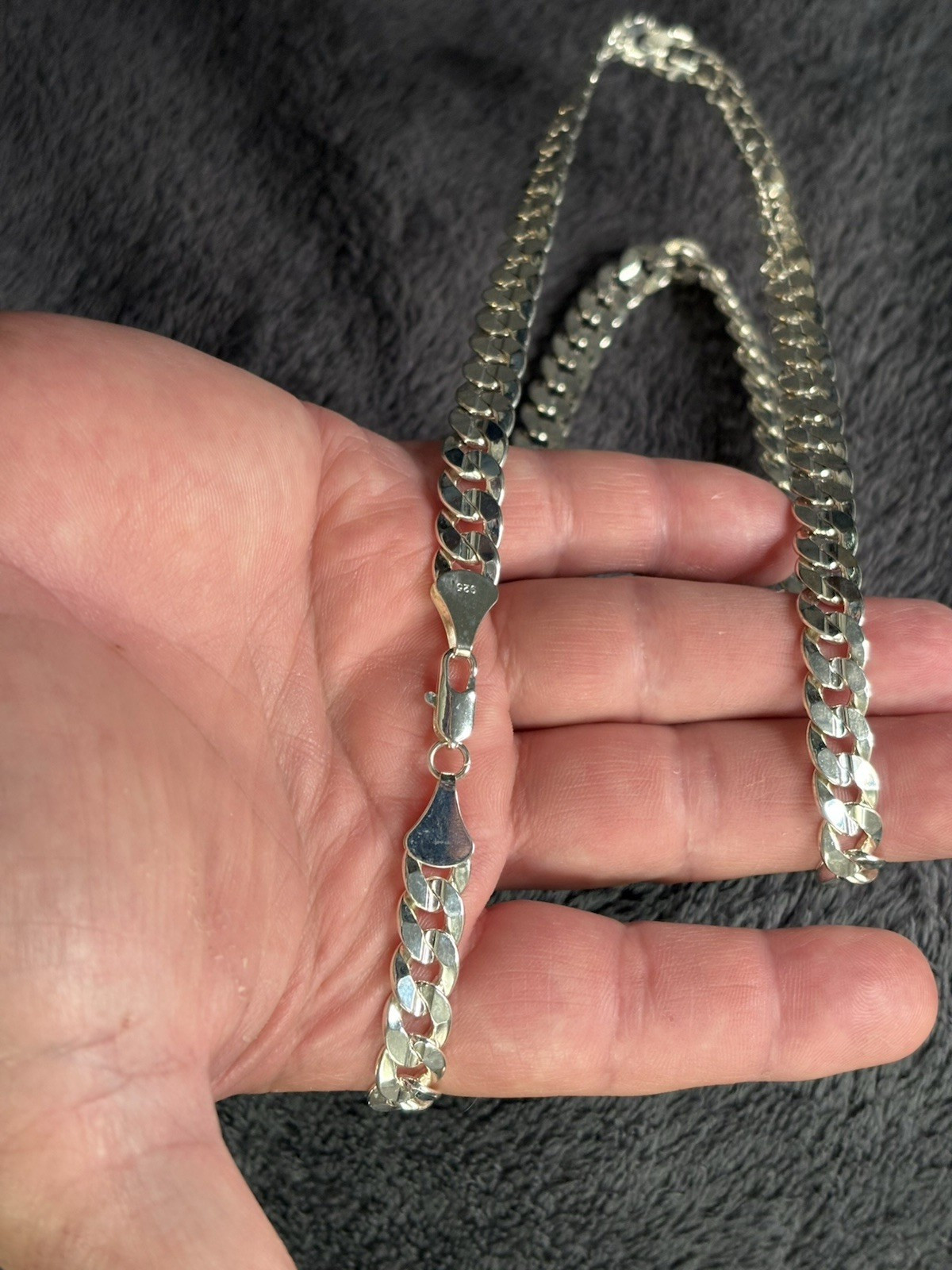Silver filled Cuban Chain, 9MM ,30 inches long with Lobster Clasp, Stamped 925