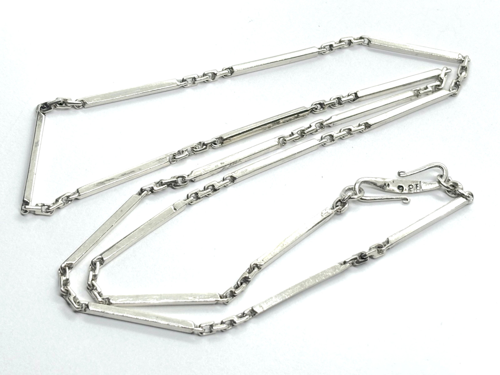 Vintage Modernist Bar Link Design Sterling Silver Necklace 24” 20.4 grams