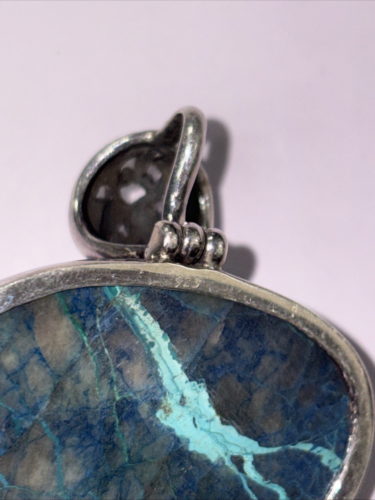 925 Sterling Silver Gemstone Pendant ~ 15.5 grams ~ 2.25” ~ READ DESCRIPTION