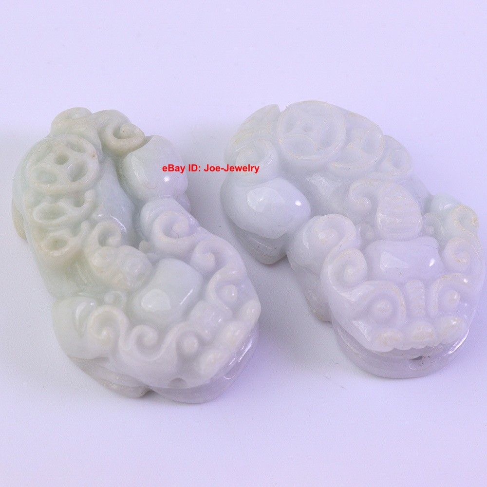 Natural Grade A Green Jadeite Pendant A Couple Of Pixiu (Male and Female) #03