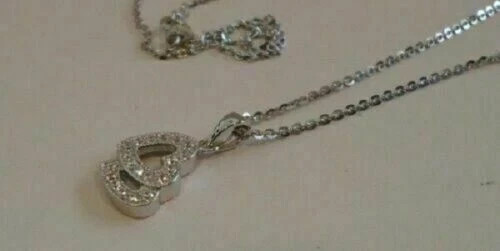 0.80Ct Round Cut VVS1 Diamond Heart Pendant 18″ Free Chain 14K White Gold Finish