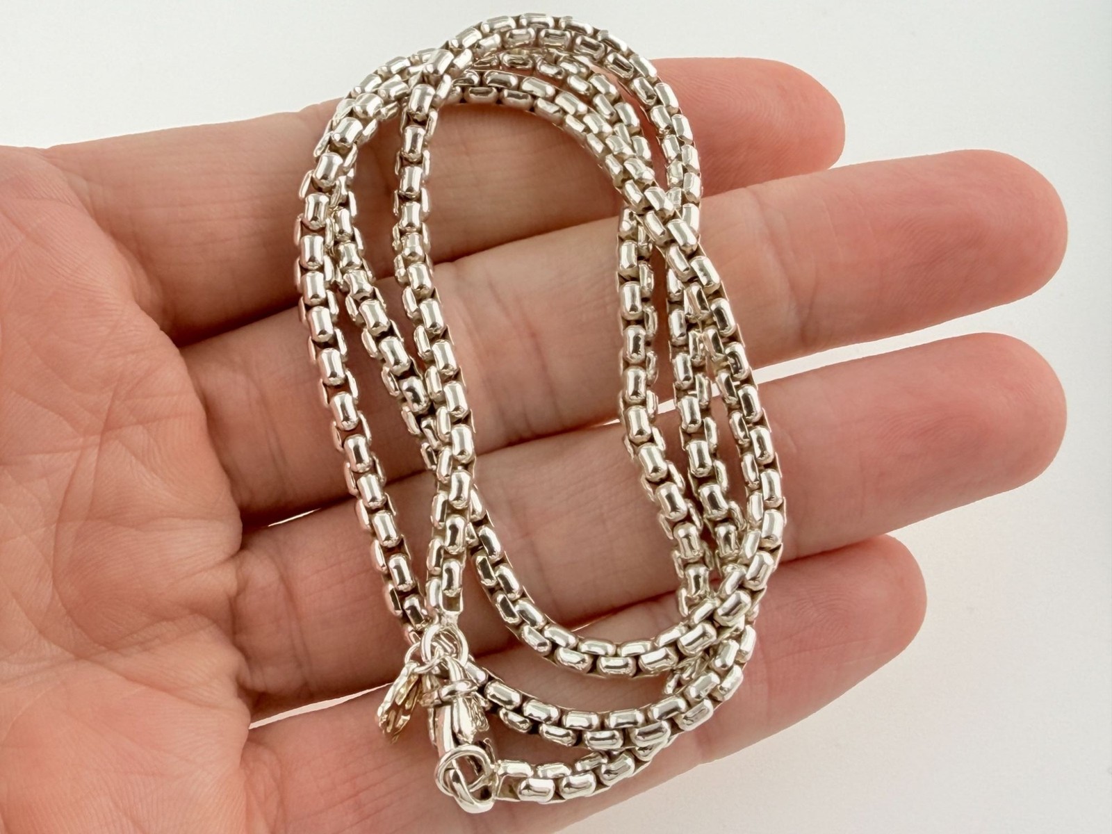 David Yurman 3.2mm Signature Box Chain Necklace 14k Gold Tag 32g 20 Inch Length
