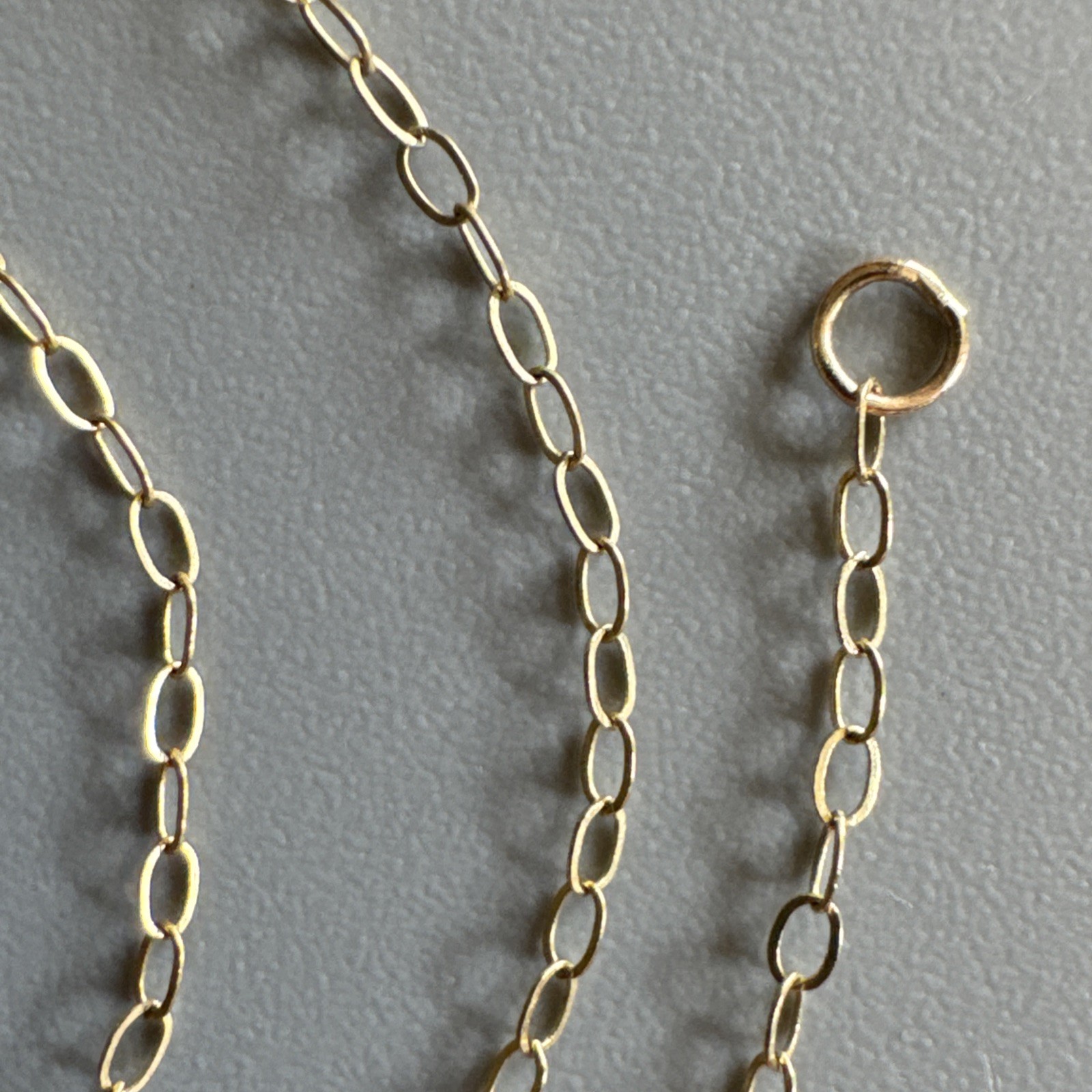 9ct Yellow Gold 375 Fine 1.3mm Oval Link Cable Chain Necklace 16” XRF Tested