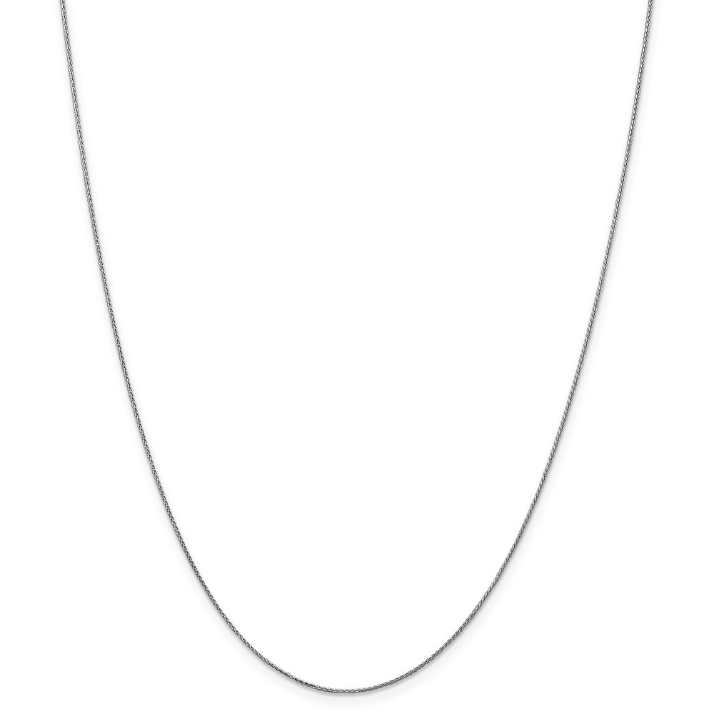 14k White Gold 0.65mm Diamond-Cut Spiga Wheat Pendant Chain Necklace 20 Inch