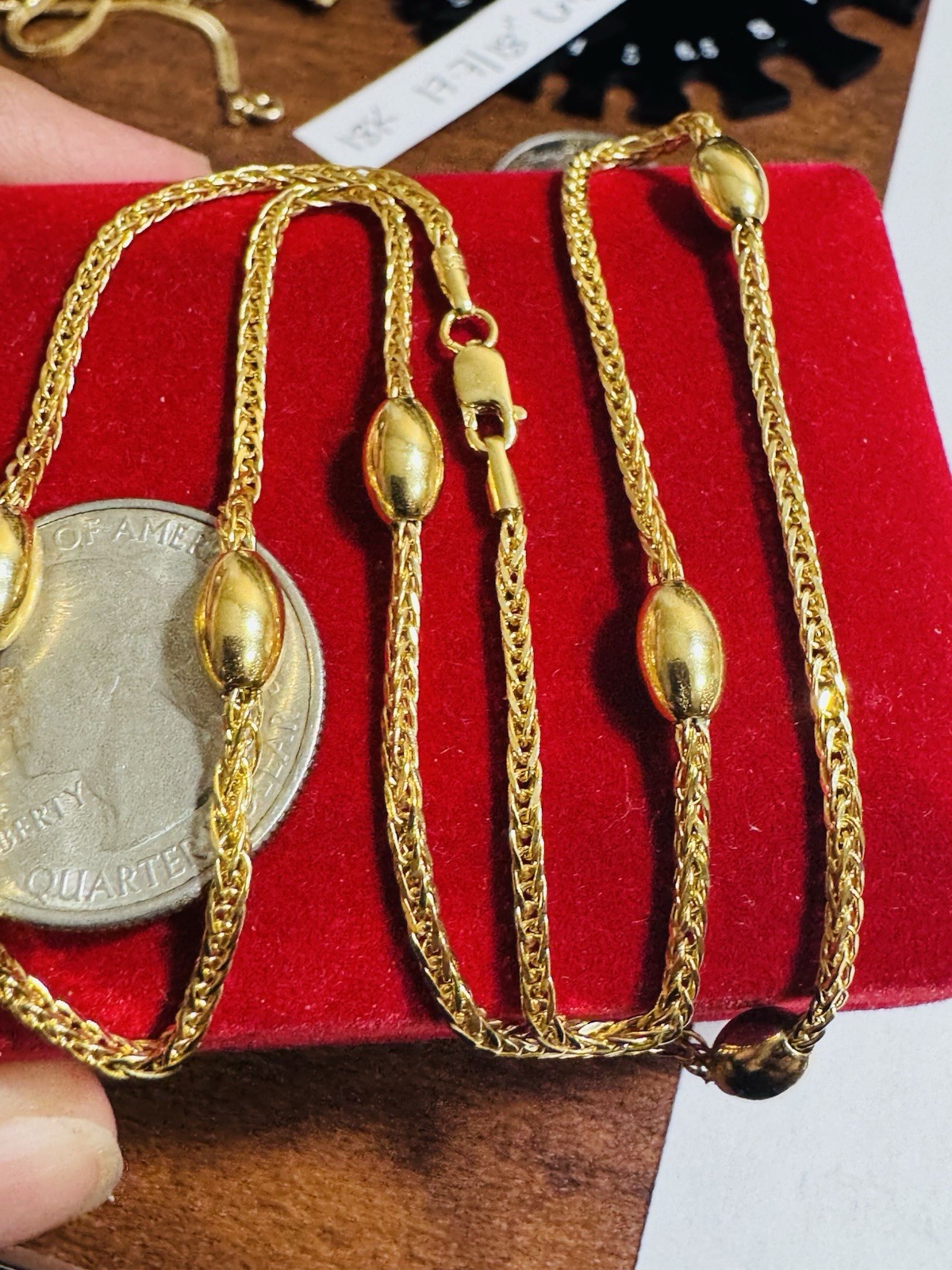 18K 750 Fine Genuine Gold Oval Chain Necklace 17.6”/18” Long 6.6g 2.2mm