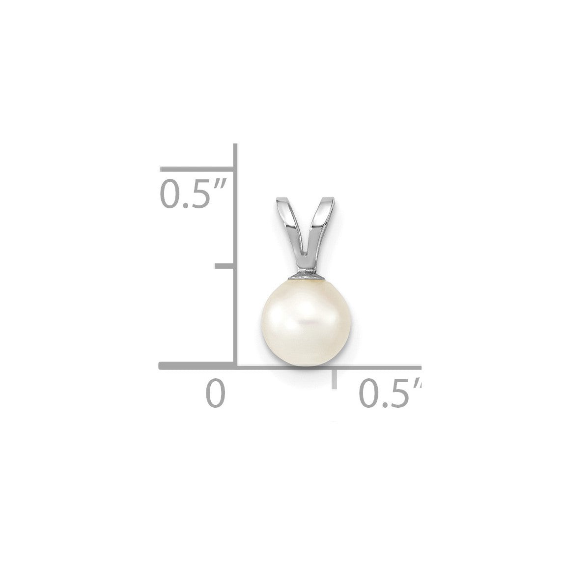 14K White Gold 5-6mm Round White Cultured Saltwater Akoya Pendant