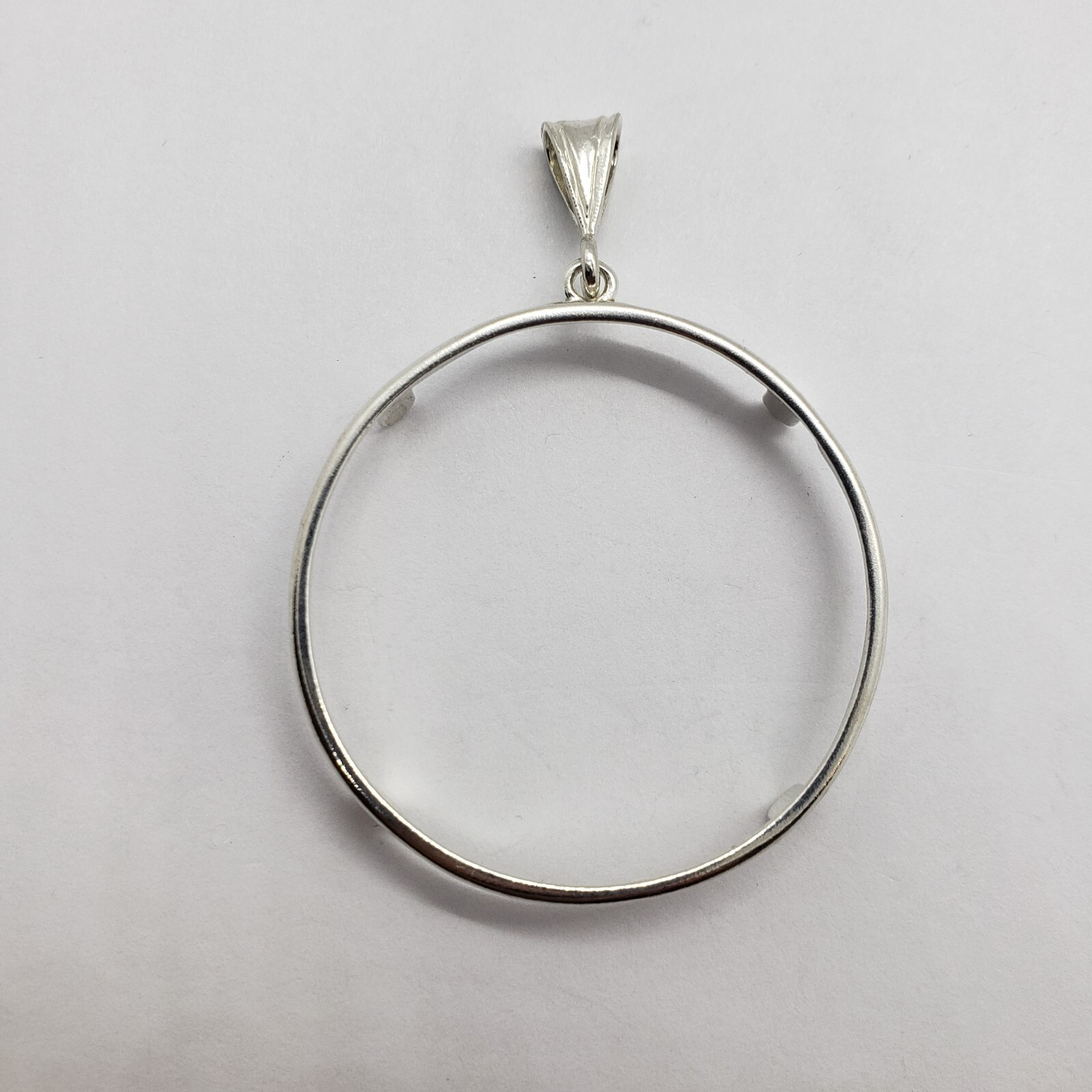 Solid Sterling Silver Mexican Cien Pesos Bezel 39 mm Coins Prong Back Round Edge