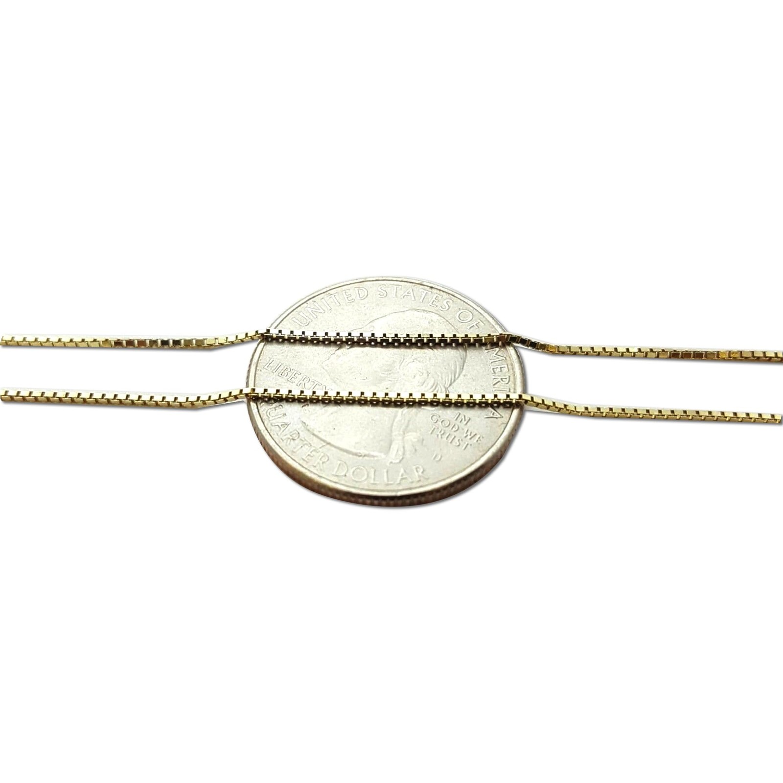 Box Chain Necklace for Women | 14K Gold-Plated 0.8mm Thin Box Chain Necklace 22
