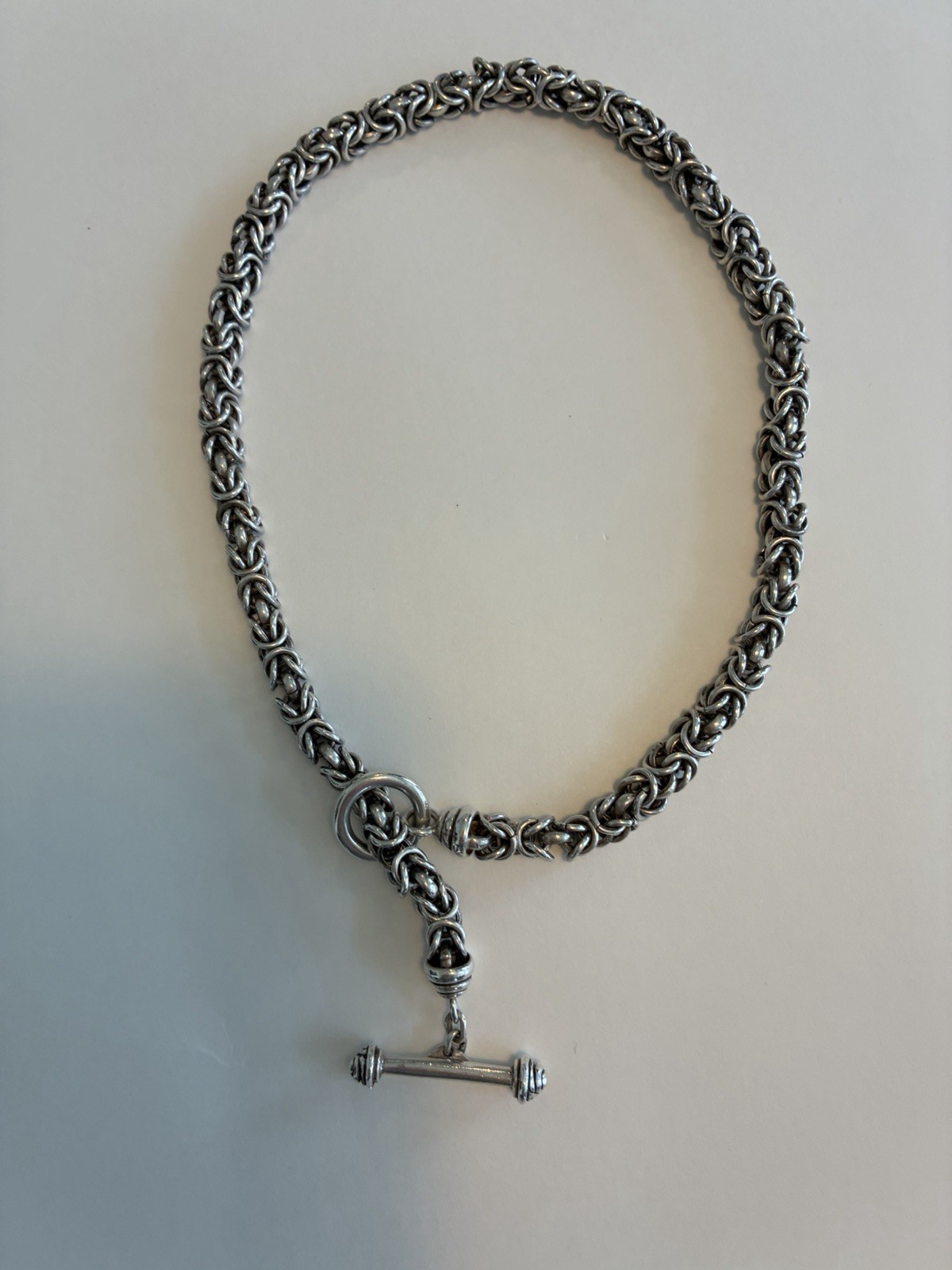 John Hardy 925 Sterling Silver Double Strand Twist Rope Necklace 14 Inches
