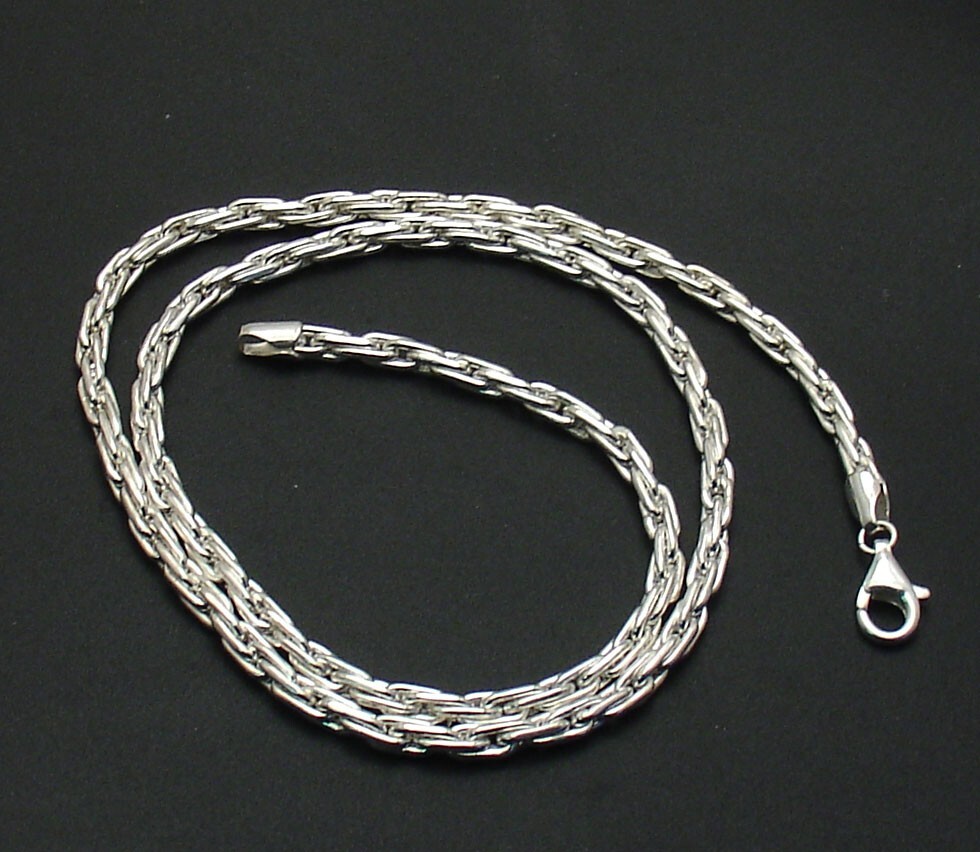 18″ Multi Twisted Oval Link Necklace Chain Real 925 Sterling Silver
