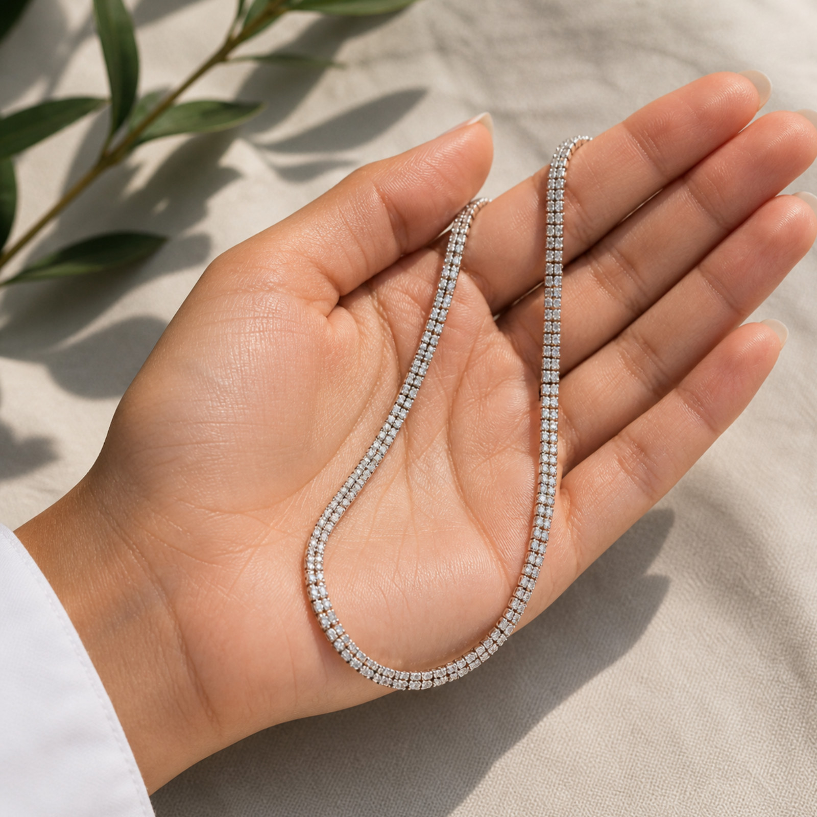 925 Sterling Silver 4mm Ice Link Chain Necklace Diamond Cut 18-26″