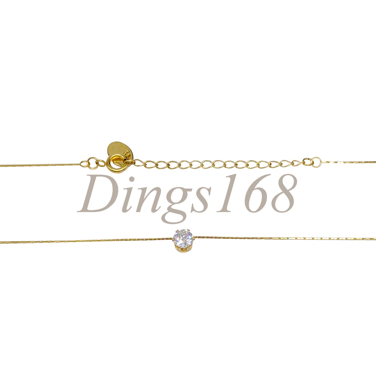 Genuine 18K Yellow Gold Filled 5mm Crystal Pendant 16″/18″ Snake Chain Necklace