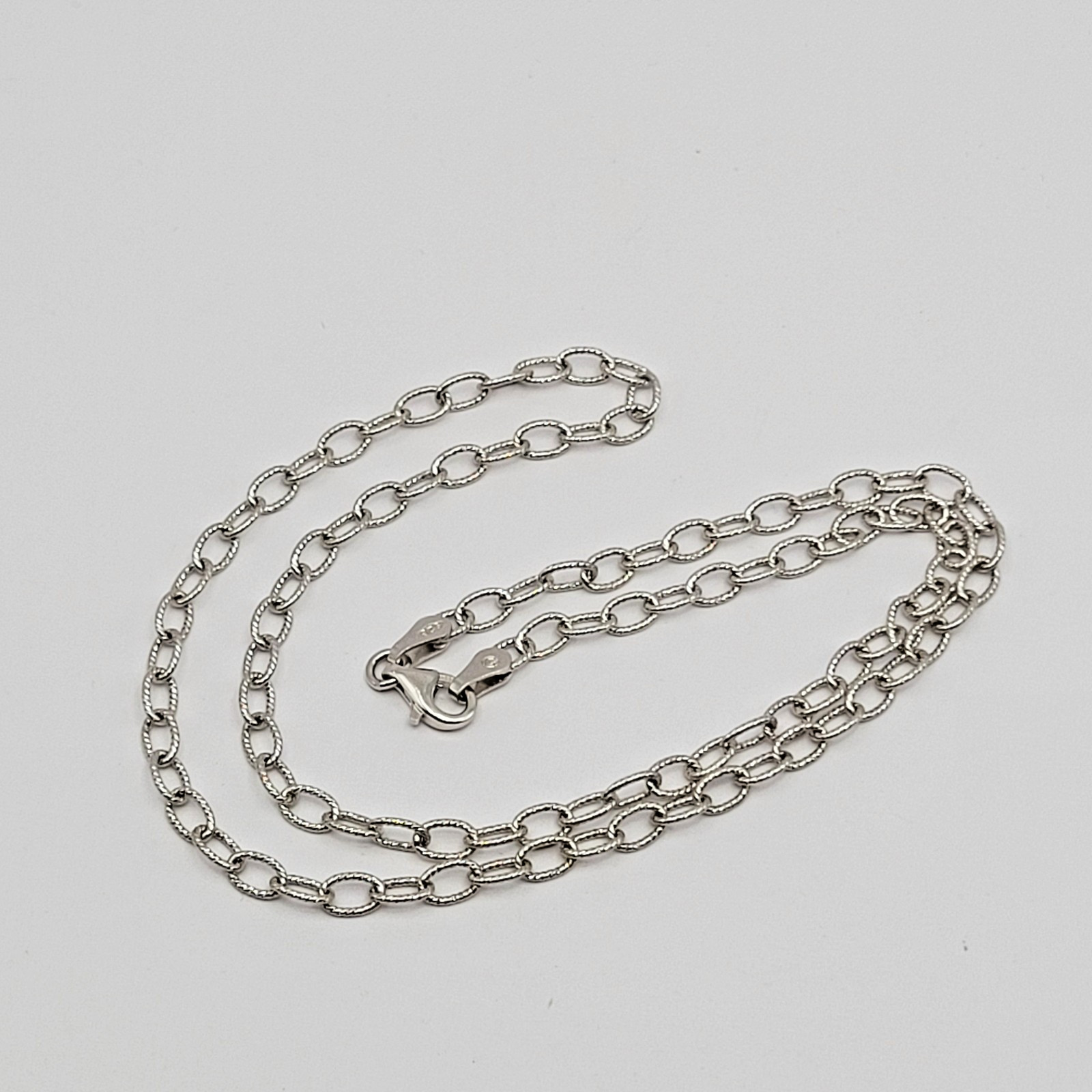 QVC Italian Silver Sterling 3.4mm Oval Twist Cable Link Chain Necklace – 18″