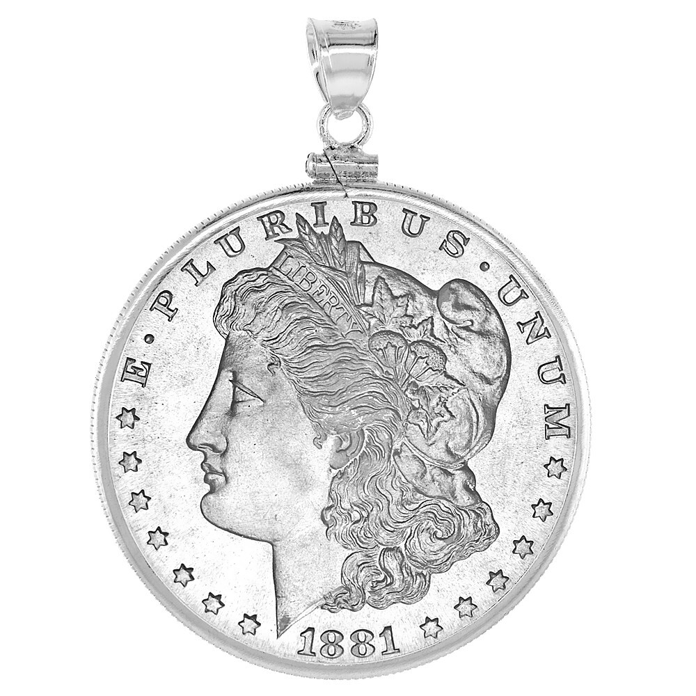 925 Sterling Silver Mexican Peso Dollar Coin Bezel 38mm Screw Top Coin Edge