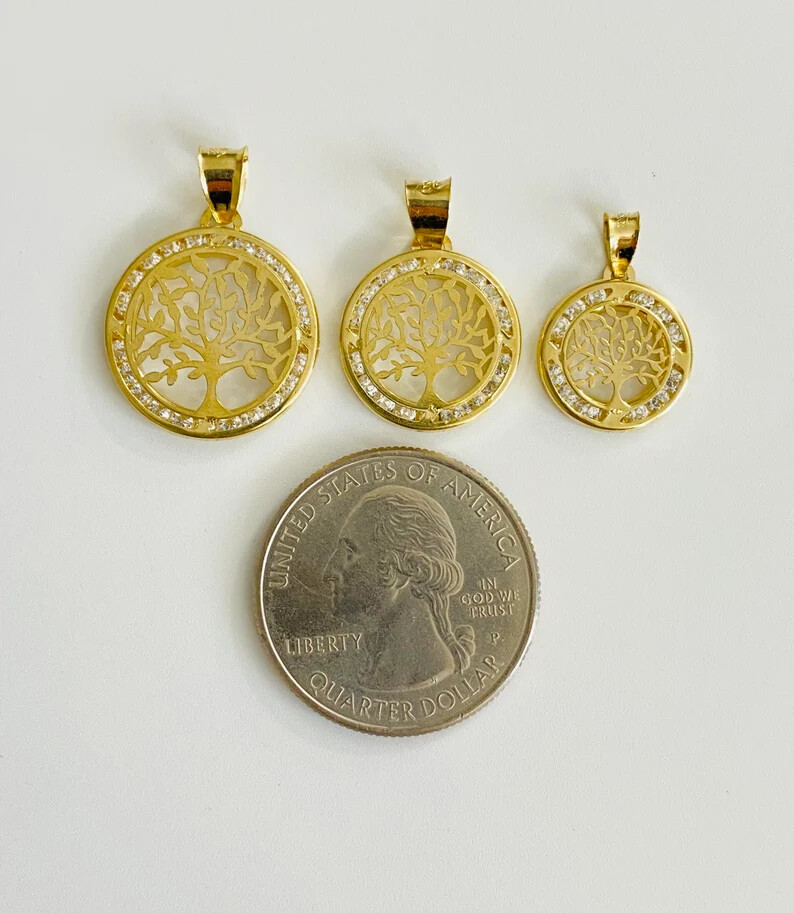 10K Yellow Gold Tree of Life Pendant /10K Dije de Oro Arbol de la Vida – GP90