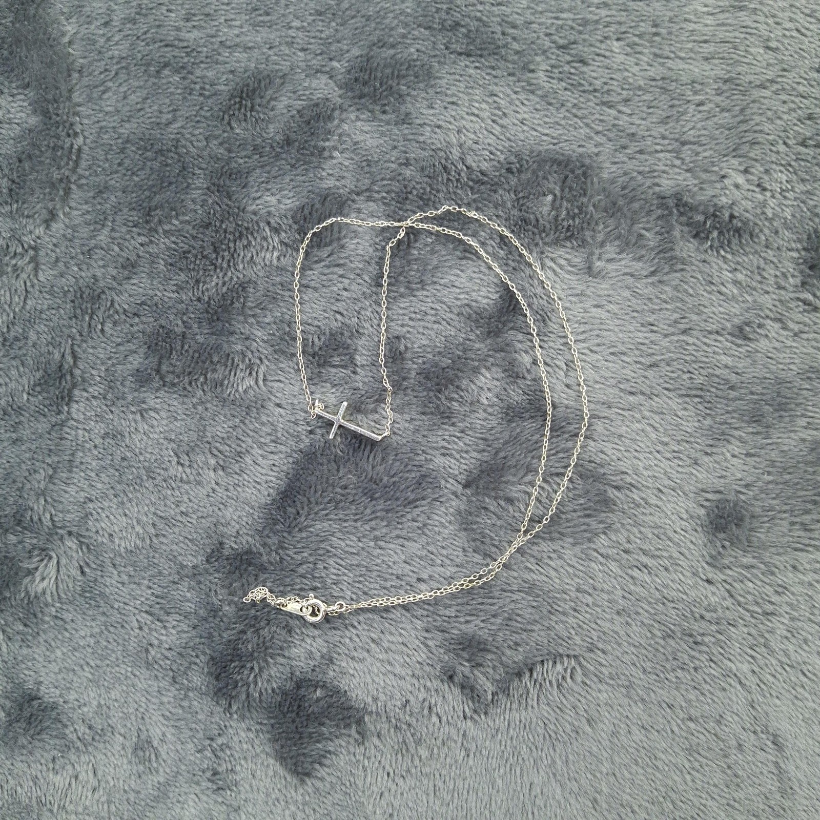 Sterling Silver Sideways Cross Necklace 925 Dainty Minimalist Christian