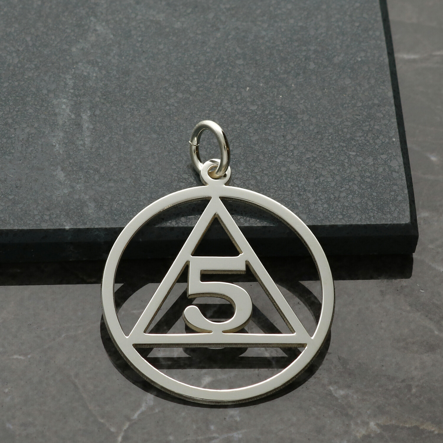 925 Sterling Silver AA Sobriety Year Anniversary Gift Affirmation Symbol Pendant