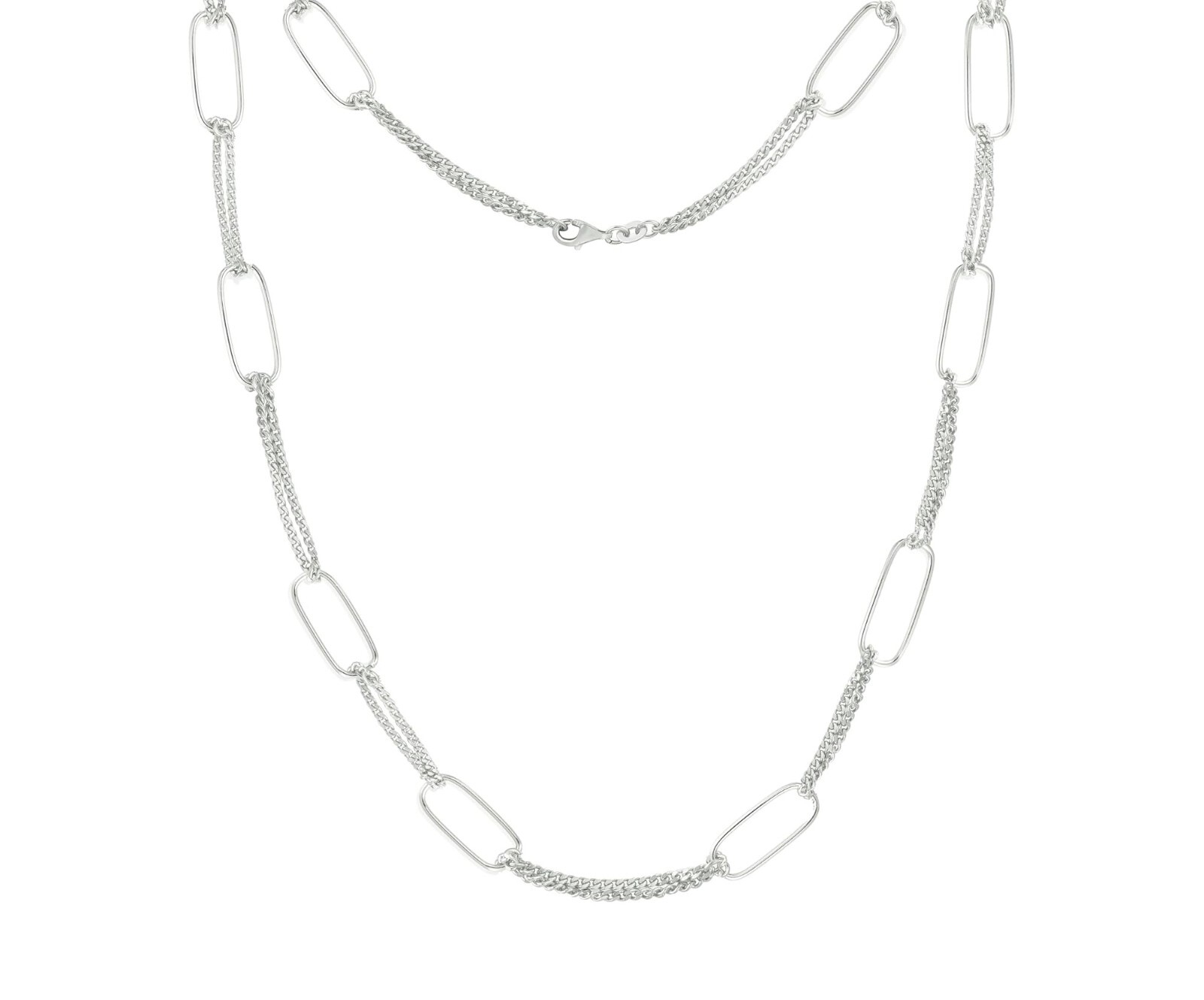 925 Solid Sterling Silver 20” Inch Paperclip Link Curb Necklace Chain For Women