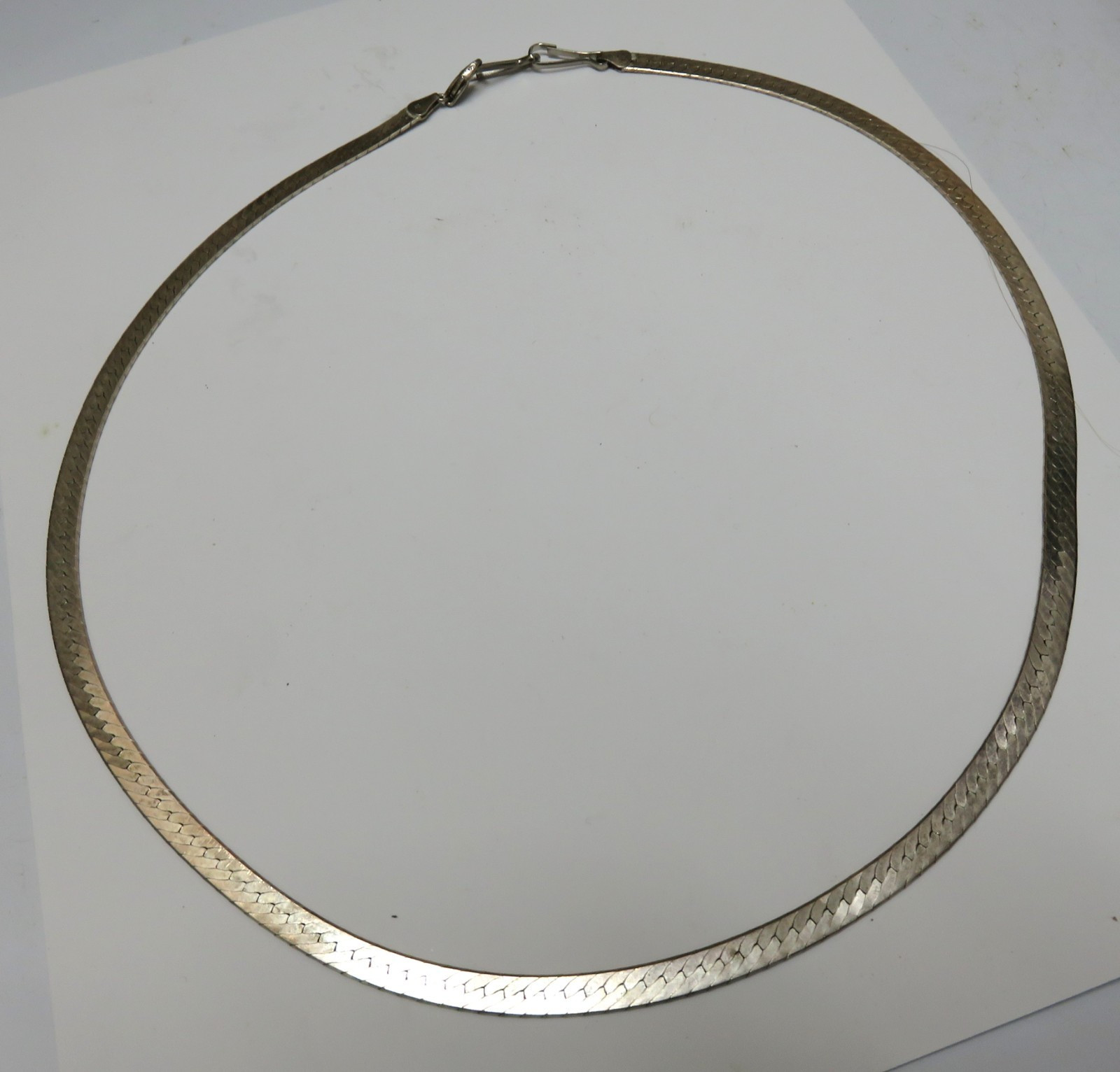 24″ Sterling Silver Herringbone Necklace 30 grams, Excellent, 925 Italy