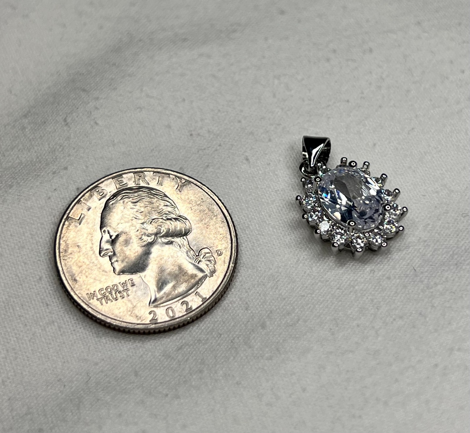Moissanite Halo Pendant – S925 – 10x8mm Center Stone | Approx. 5mm Bail