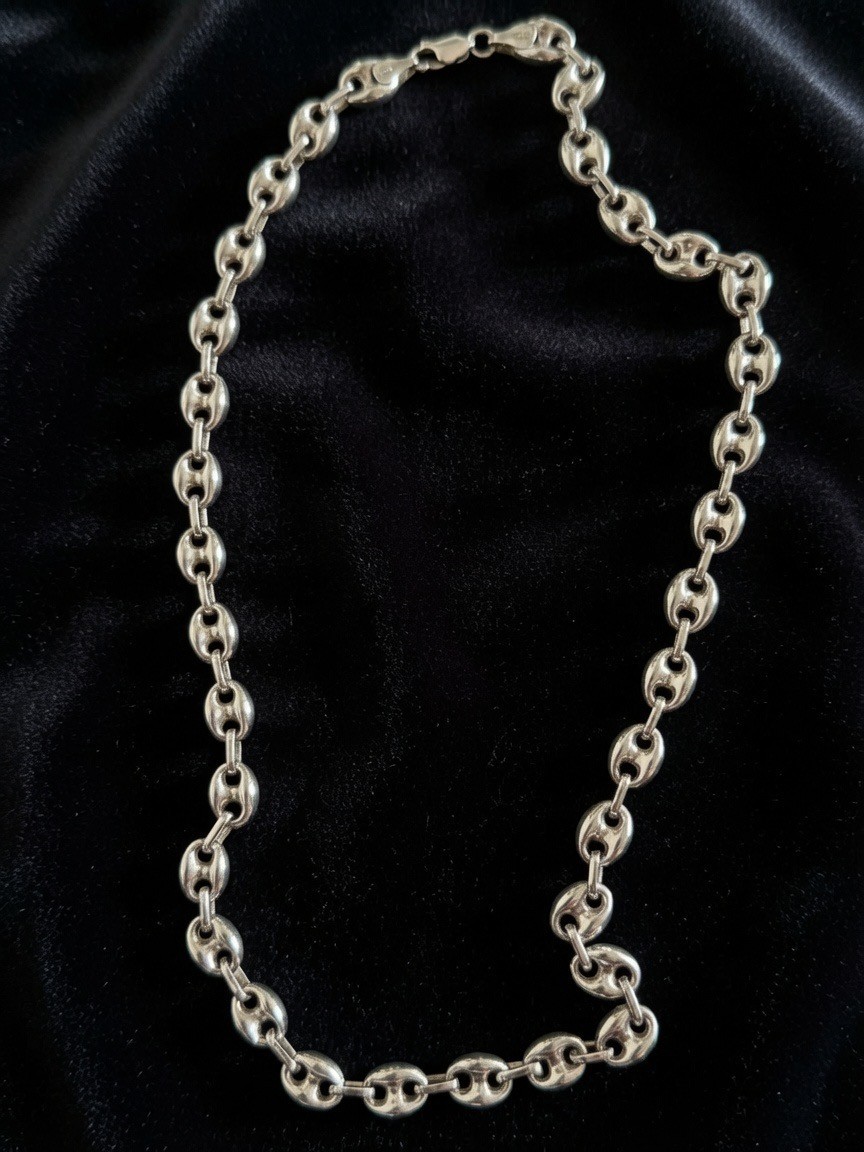 Sterling Silver 925 Puffy Mariner Link Chain Necklace – Lobster Clasp 24.8g