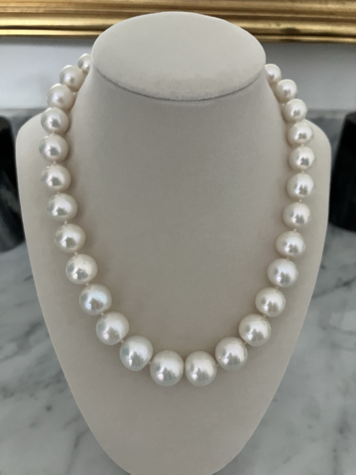 Huge 11-15mm White Edison Pearl Necklace “South Sea Pearl Style”