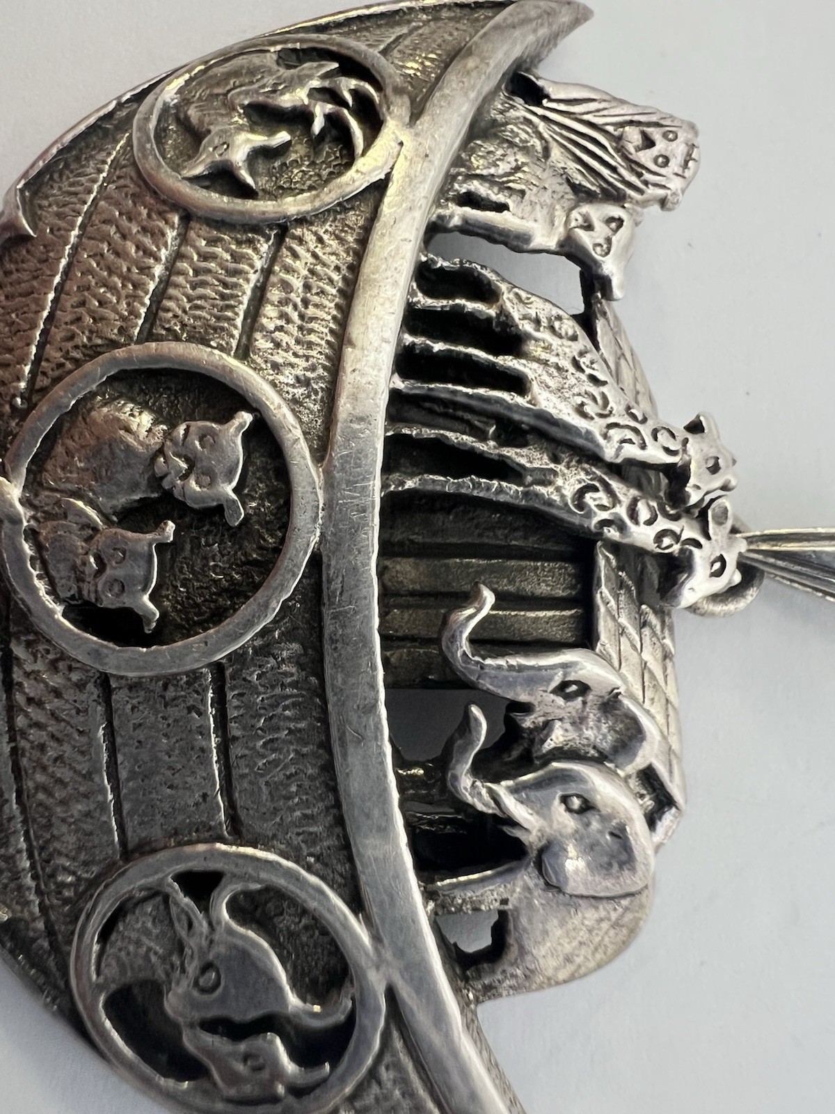 925 Sterling Silver Noah’s Ark Large, Detailed Animal Pendant ￼