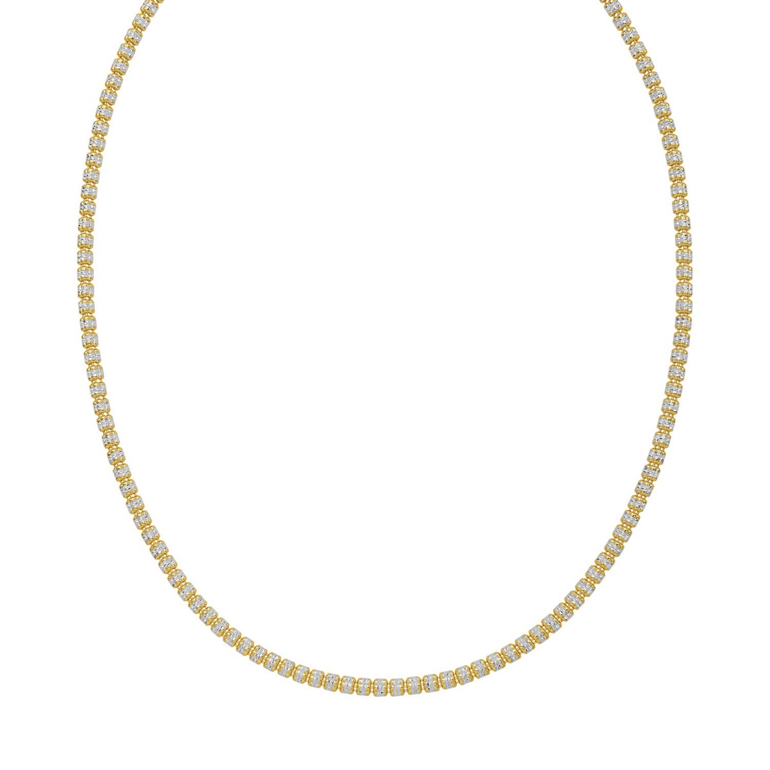 Ice Barrel Chain, Gold Plated Sterling Silver, Sizes 16-22, 3.80 mm, Sparkle