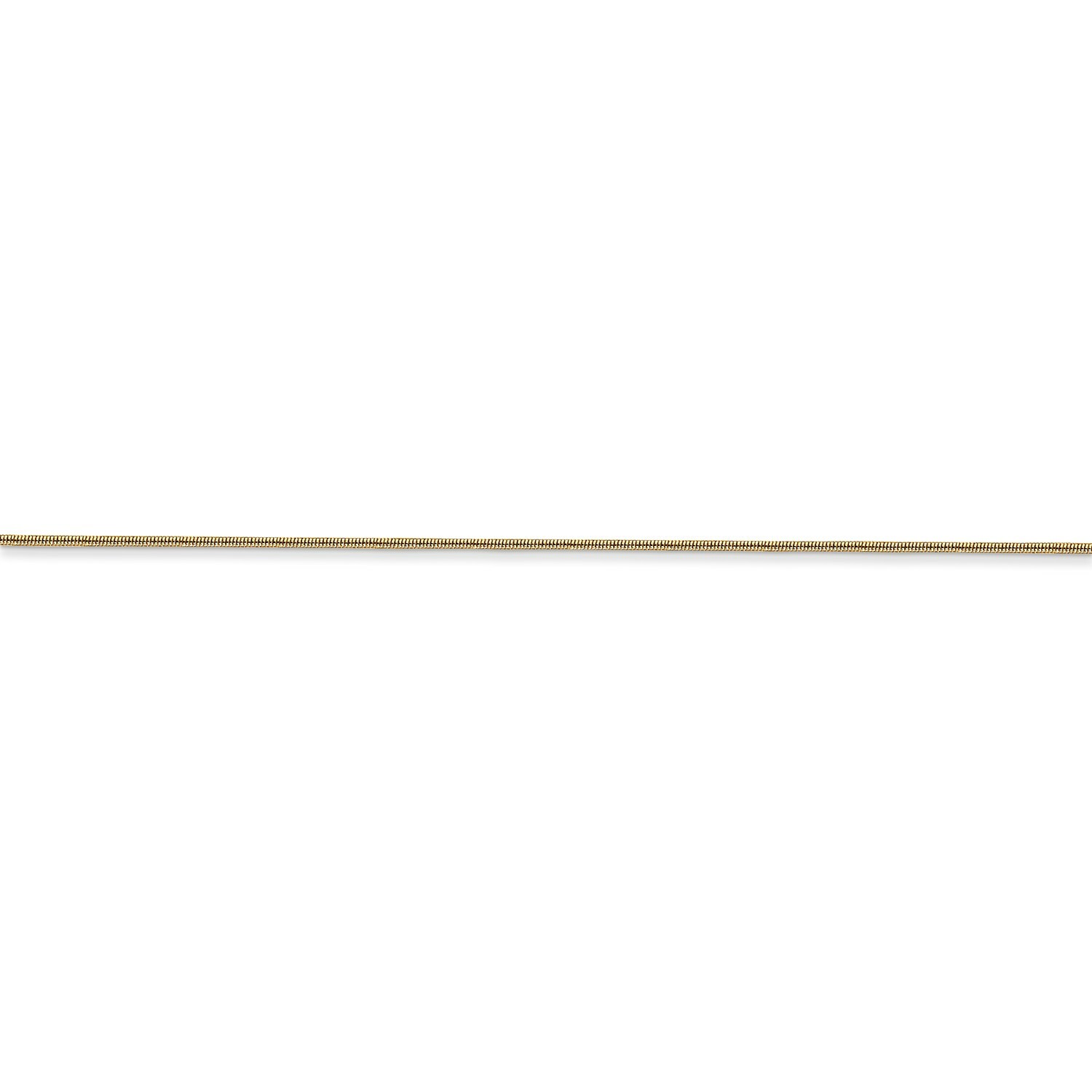14k Yellow Gold 0.65mm Solid Round Snake Chain w/ Lobster Clasp 16″ – 24″