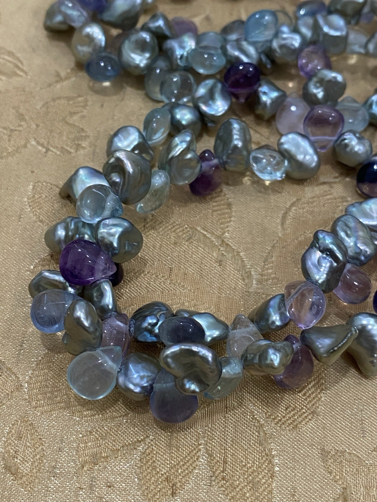 Designer Signed Honora Pearl Multi Stone 925 Sterling Silver Necklace Size 36”