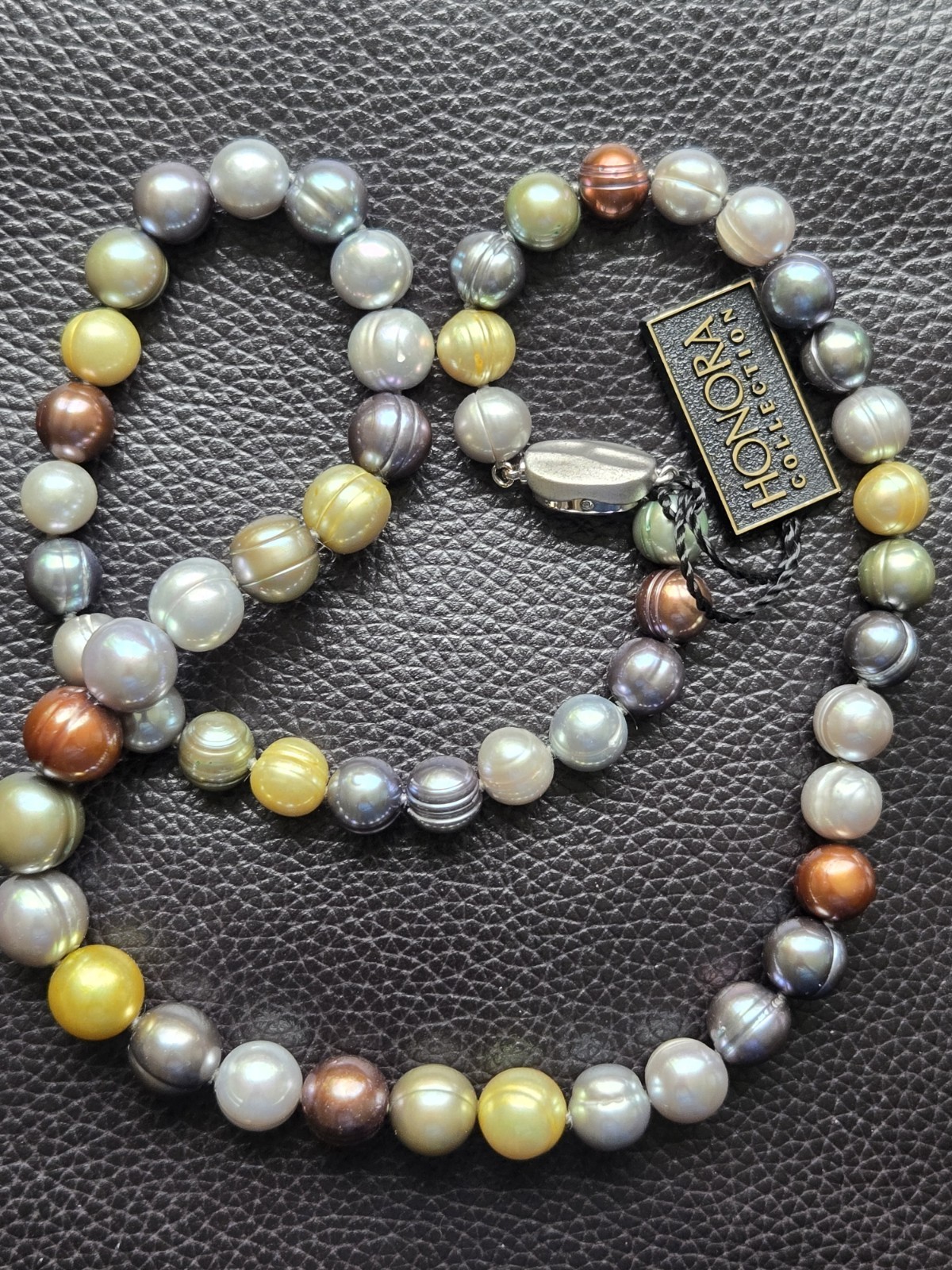 Honora Baroque Multicolor Pearl Necklace and Earrings Set QVC New In Box , Pouch