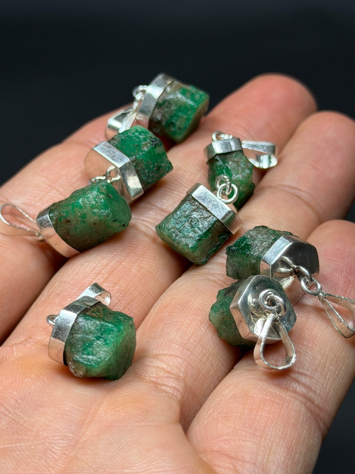 18pcs sterling silver top quality clean gem aquamarine pendants from Pakistan