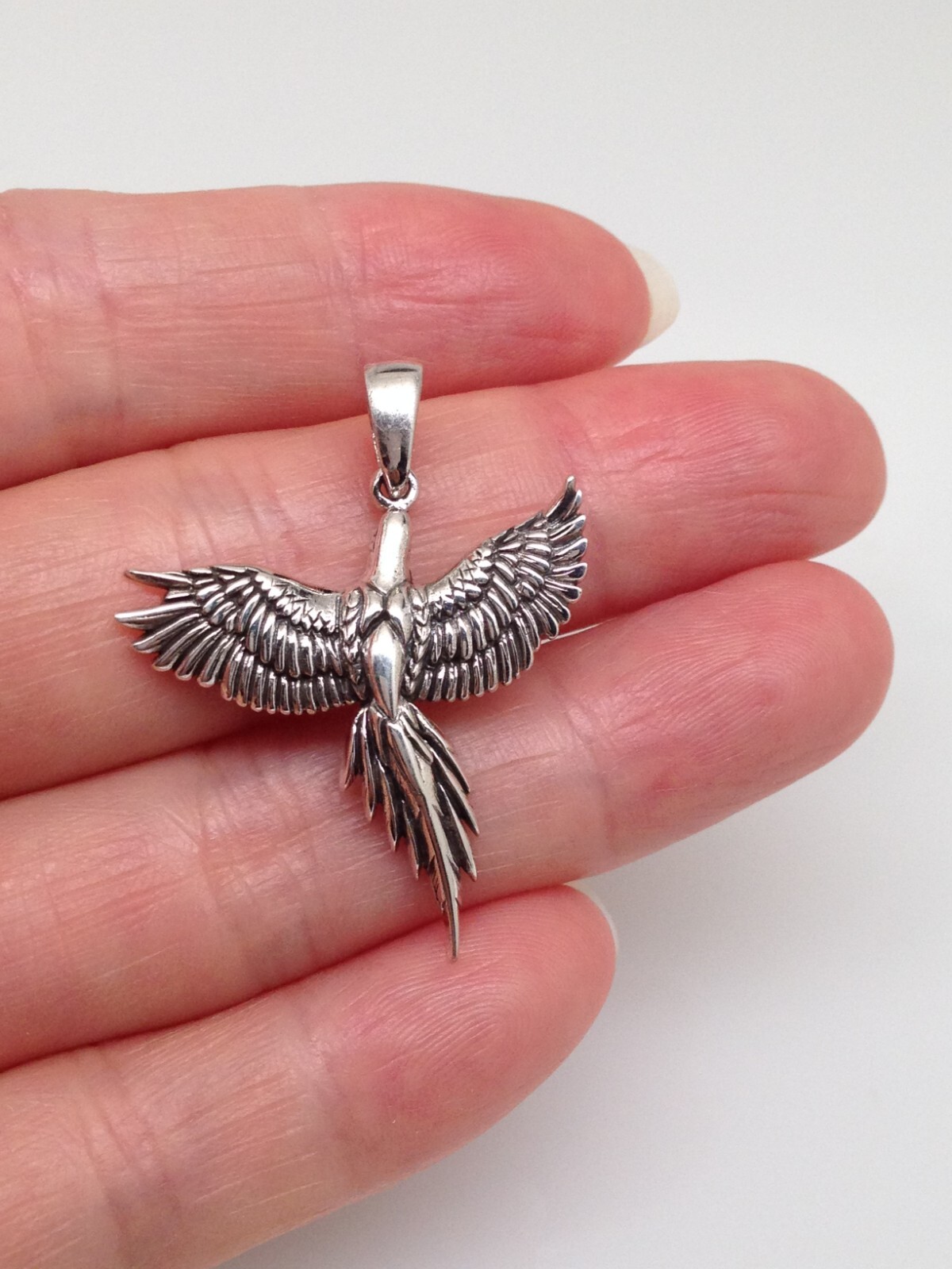 925 Sterling Silver Phoenix Pendant for necklace Womens 25mm(0.98″)/33mm(1.3″)