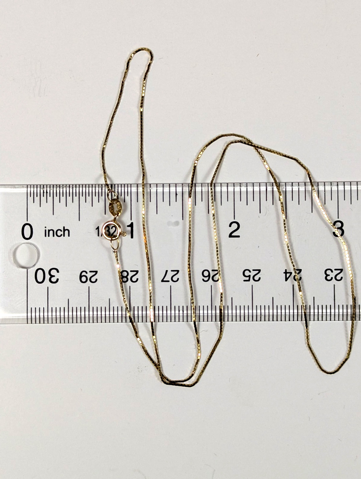 Vintage 14K SOLID Yellow Gold Box Chain Necklace 18″ Jewelry Gift FREE Shipping