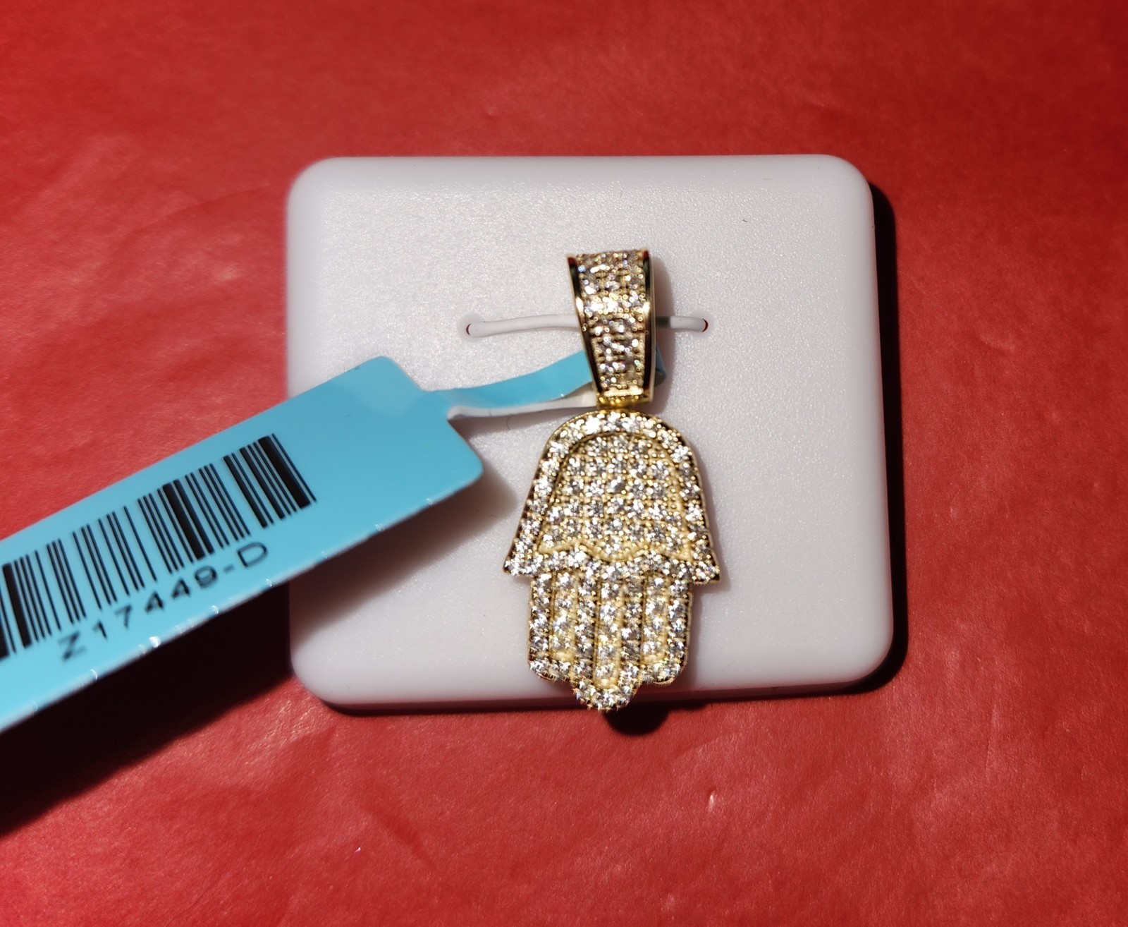 Sterling Silver 1.27 Ctw Moissanite Gold Over .925 HAND Pendant
