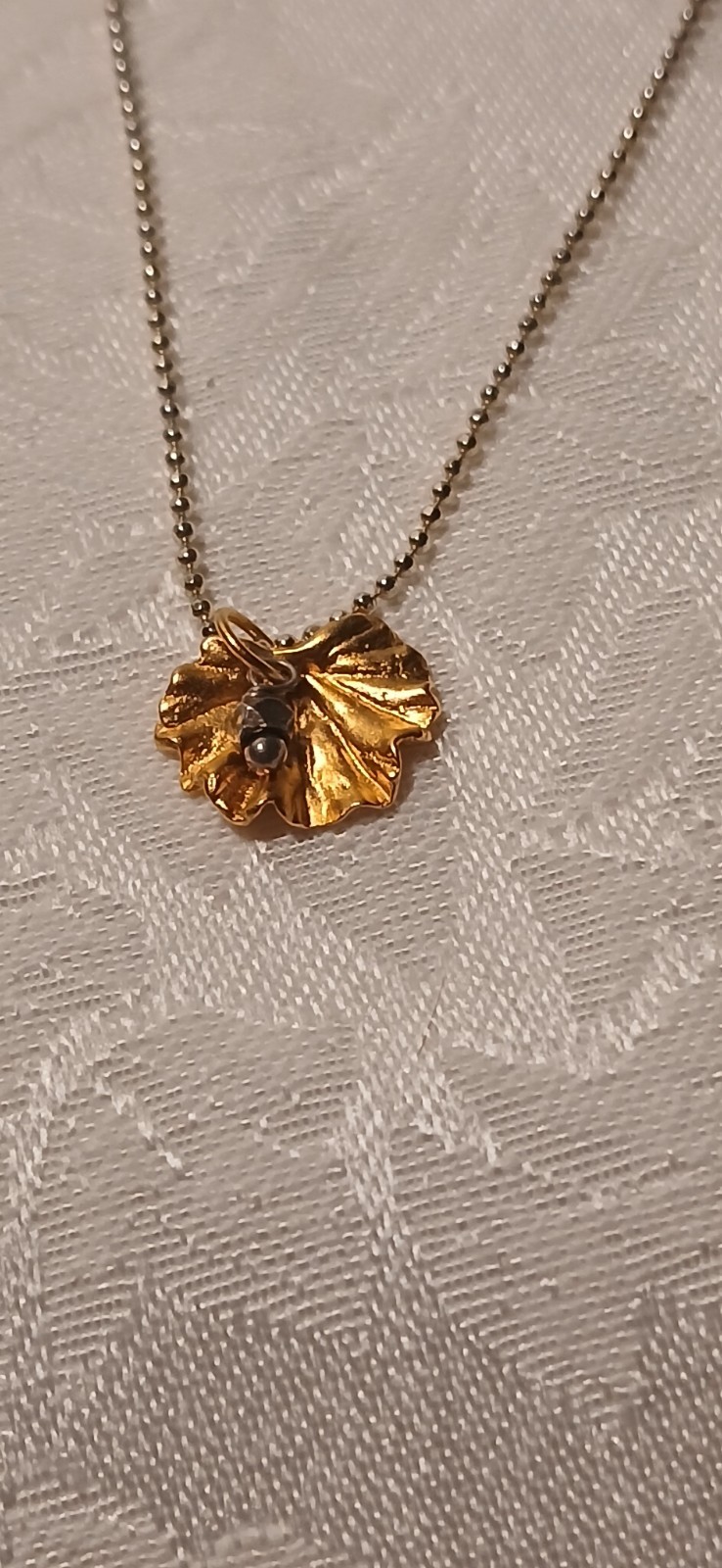 925 Silver Chain, 9.5″, 925 Gold filled Leaf, Charm, Chain, Tiny Dreidel Charm