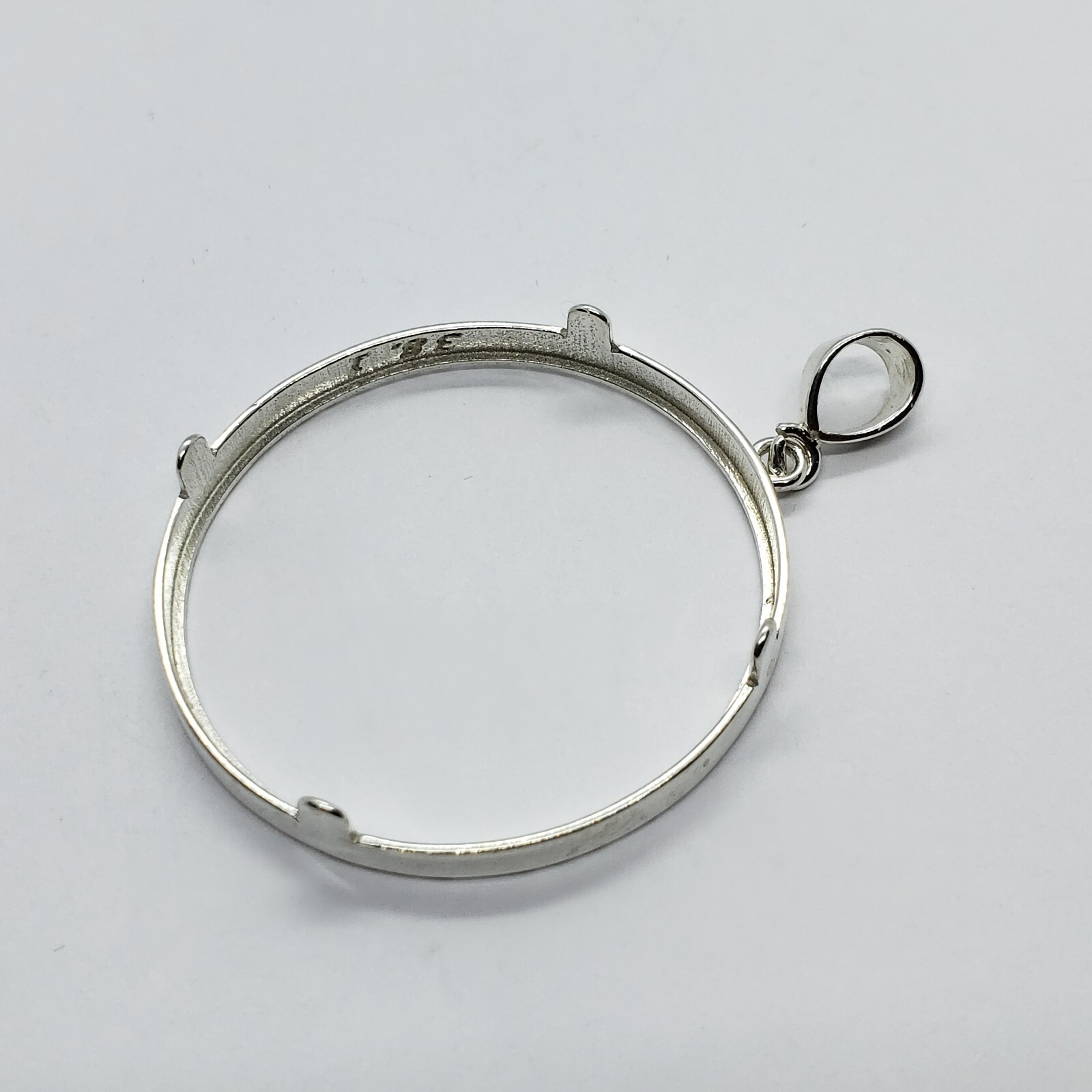 Solid Sterling Silver Mexican Cien Pesos Bezel Diamond Cut 39mm Coins Prong Back