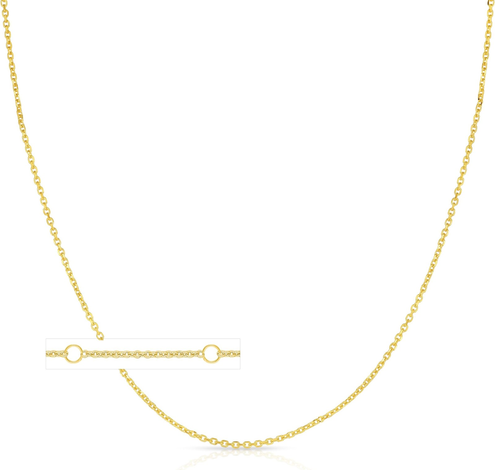 Floreo 10k Yellow Gold or White Gold 0.87mm Double Extendable Cable Chain