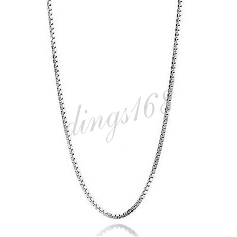 925 Sterling Silver Italian Box Chain Necklace 16~32 inch, CHOOSE a Length/Width