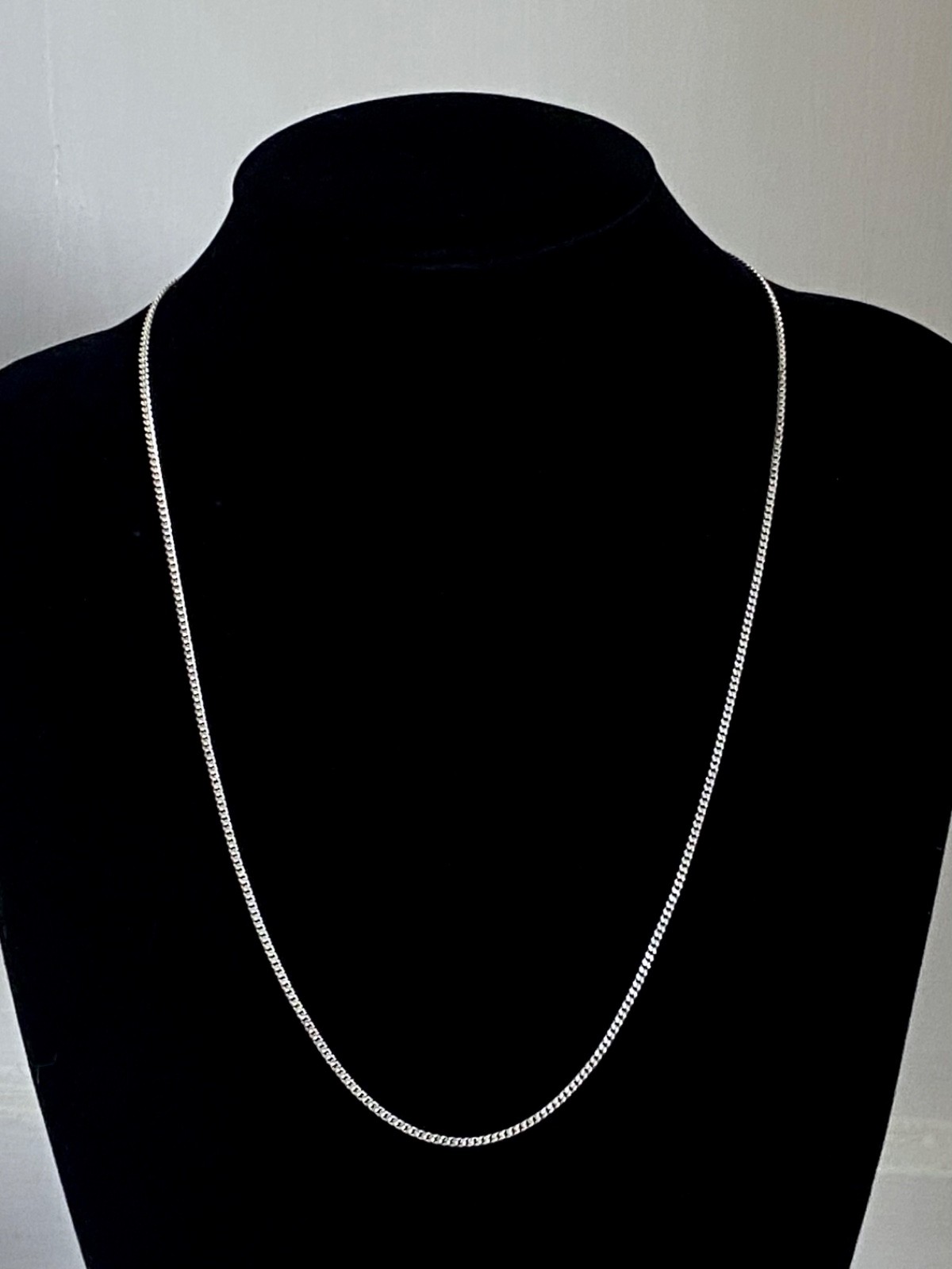 Sterling 925 Silver Flat Curb Link Chain Long 61cm 24inch Length, 2mm Width