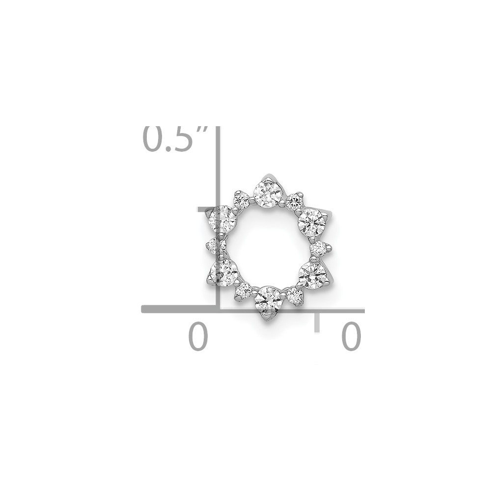 10k White Gold Diamond Fancy Circle Chain Slide Gift for Mother