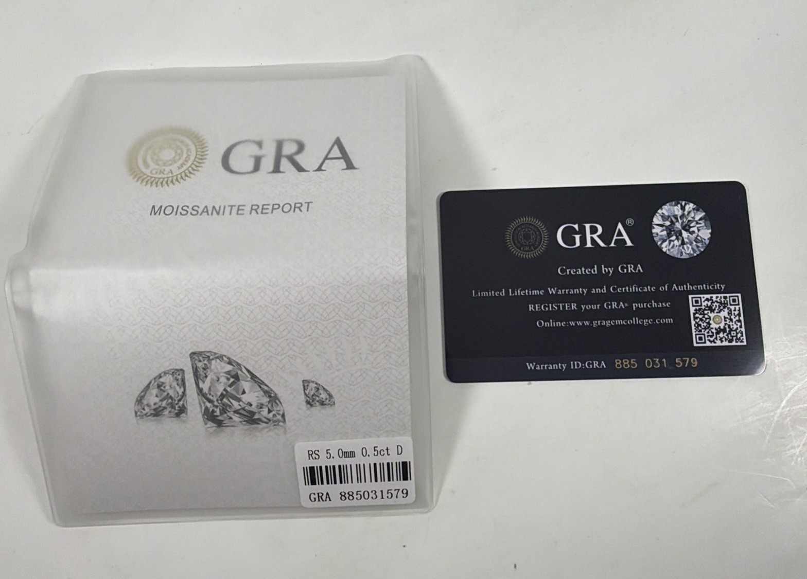 KRKC .5CT Moissanite .925 Sterling Necklace w/ GRA Report